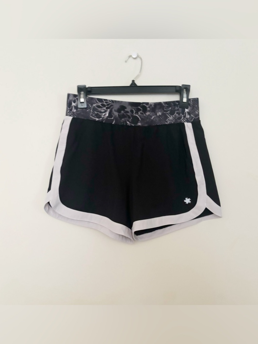 tek gear Black Athletic Shorts Gray Marble Waistband Womens Size Small Running - Picture 3 of 7